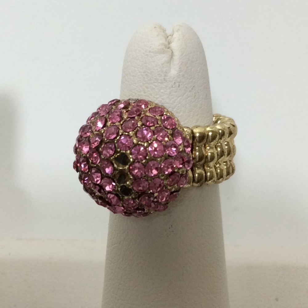 Pink & Rhinestone Ring Trio - Picture 4 of 4